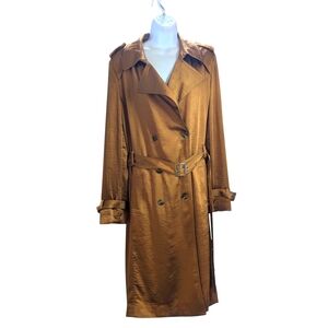 NWT INC international Concepts Metallic Satin Copper Trench Coat